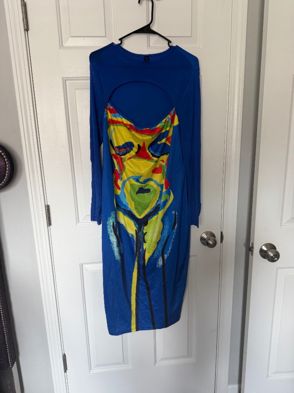 Heat map print cut out dress